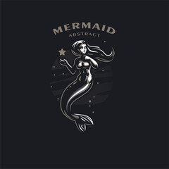 Fototapeta premium Mermaid with long hair.