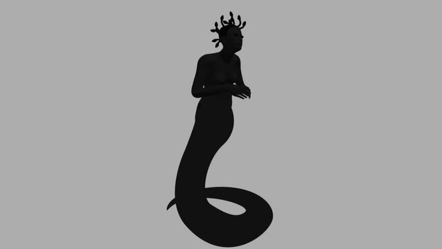 Medusa the Gorgo of the Greek mythology in Alpha Channel