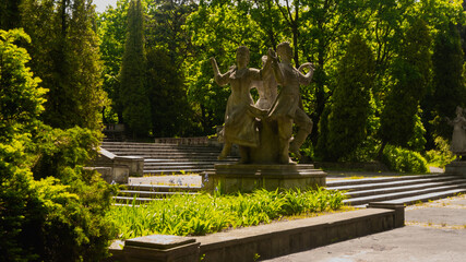 Stanisław Marcinów Dancing Sculpture in the Silesian park in Chorzów. Ready for entry.
