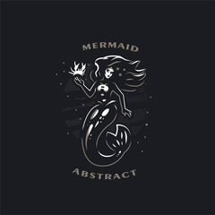 Mermaid with long hair.