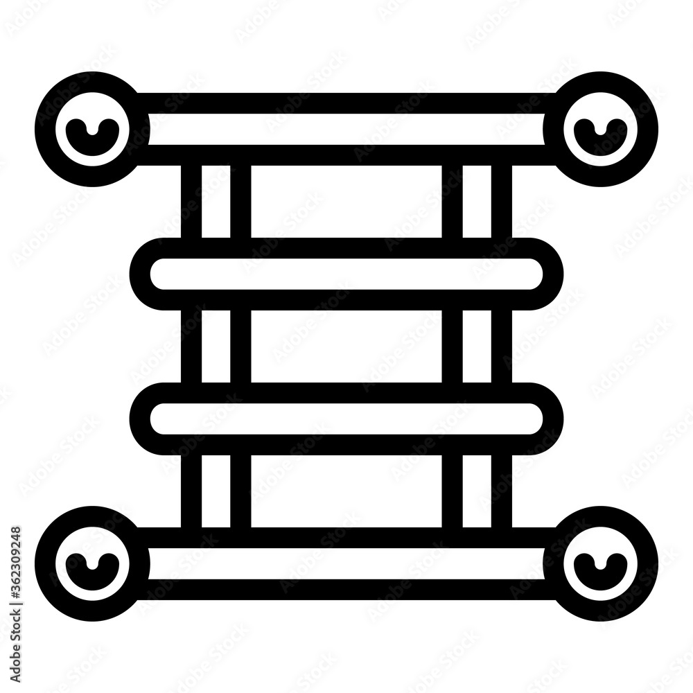 Poster heated towel rail icon. outline heated towel rail vector icon for web design isolated on white backg