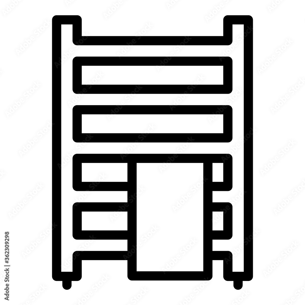 Poster towel rail radiator icon. outline towel rail radiator vector icon for web design isolated on white b