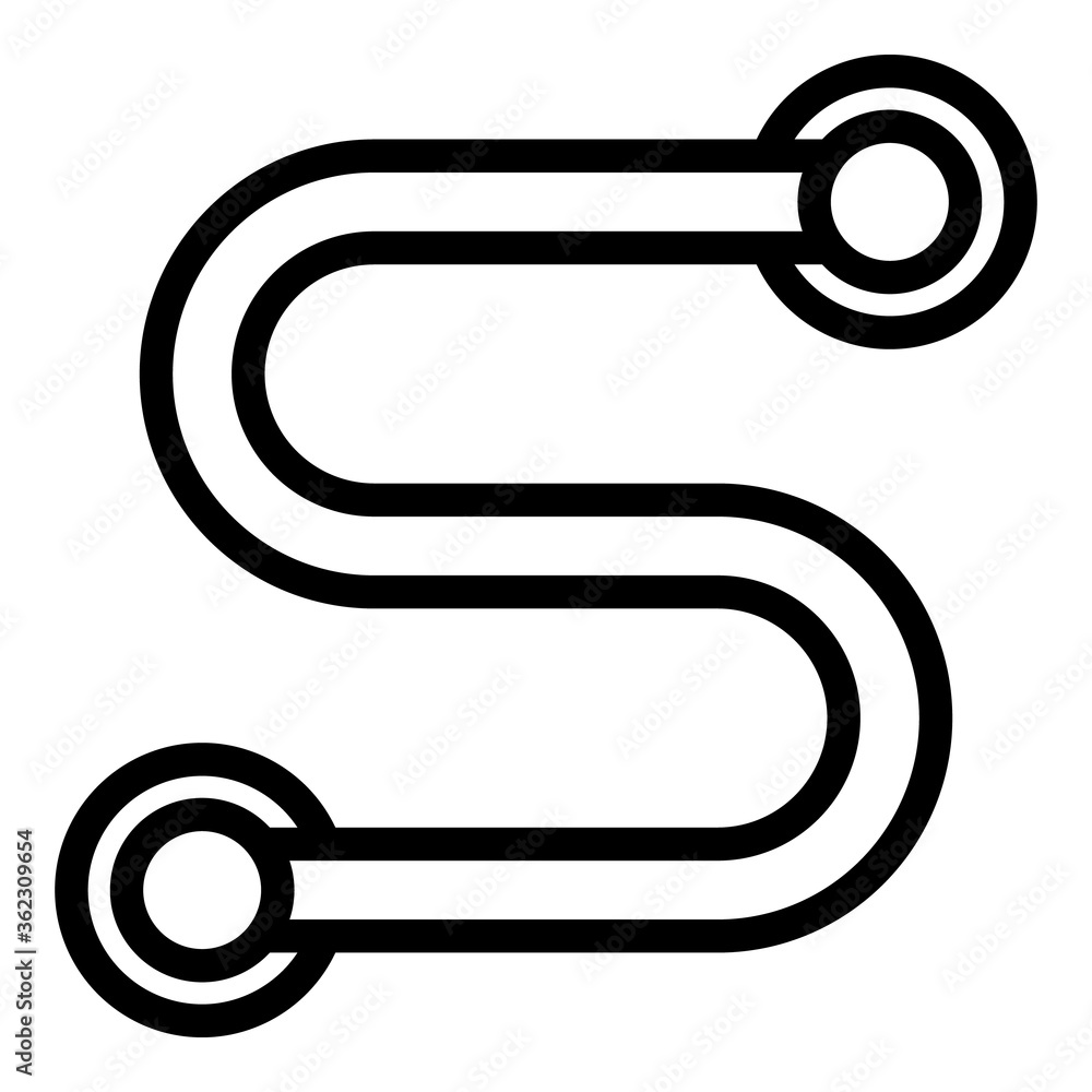 Poster heated rail snake icon. outline heated rail snake vector icon for web design isolated on white backg