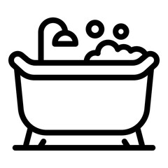 Bubbles bathtub icon. Outline bubbles bathtub vector icon for web design isolated on white background