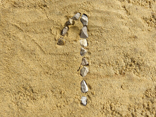 Number one on the sand, laid with fine gravel