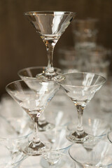 pyramid of martini glasses