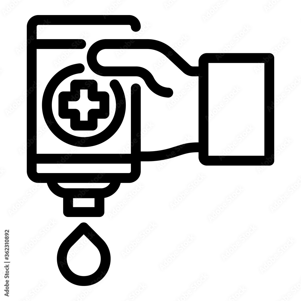Poster drop antiseptic icon. outline drop antiseptic vector icon for web design isolated on white backgroun