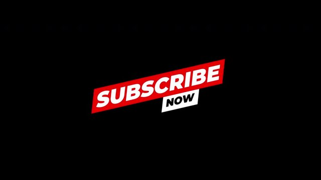 Subscribe now, Red button subscribe to channel, blog. Social media background. Marketing.animation motion graphic video. Promo banner, badge, sticker.Royalty-free Stock 4K Footage with Alpha Channel