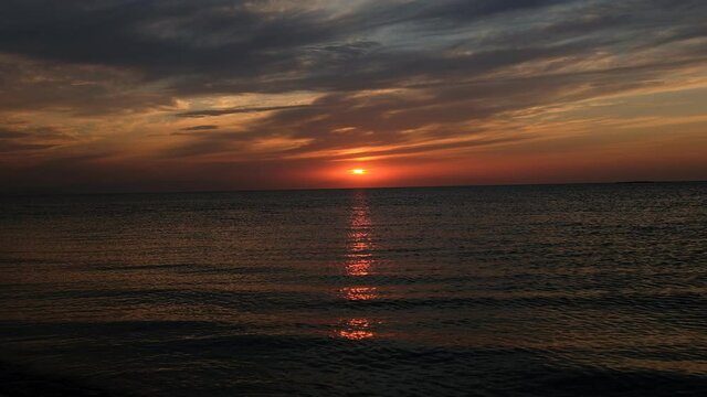 Beautiful sunset or sunrise, Sea reflection. 