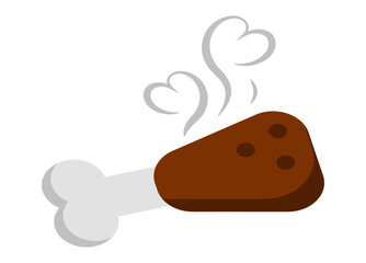 Chicken icon. chicken dish vector. chicken vector. chicken on plate vector.