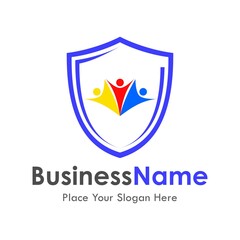 people shield vector logo template. suitable for business, web. social and art