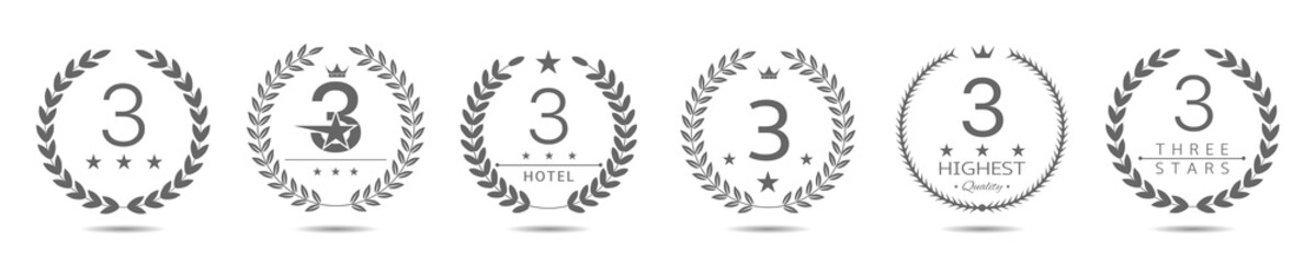 Best three stars hotel wreath labels