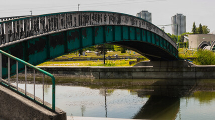 Beautiful views in the Silesian park in Chorzów. Ready for entry.