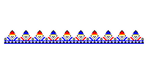 Traditional Romanian folk art knitted embroidery pattern