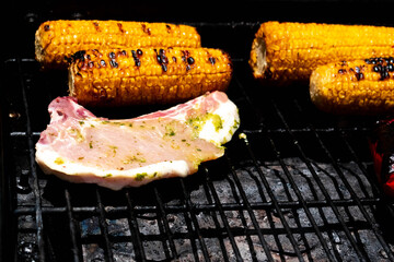 Barbecue Meat Roasted Sweet Corn