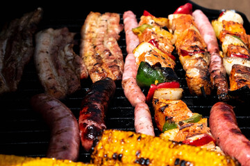 grilled barbecue yellow food and drink sausages