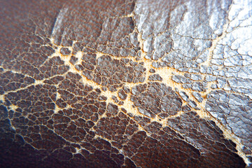 Cracks on the leather of the sofa