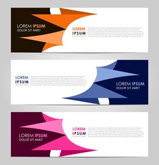 Naklejka premium Business Vector abstract banner design template. Collection of web banner template. Abstract geometric web design banner template. can used for header, footer, layout, letterhed, landing page