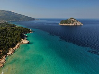Obraz premium Thassos , a wonderful greek island seen from a drone