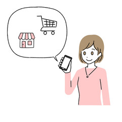 スマートフォンと女性