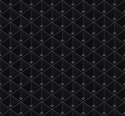 Black metallic seamless background with geometrical pattern