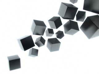 Geometrical background with abstract black cubes and space for text