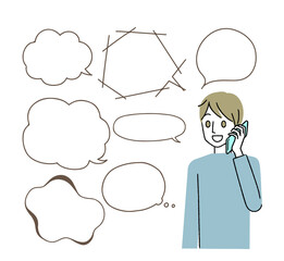 若い男性　スマートフォン