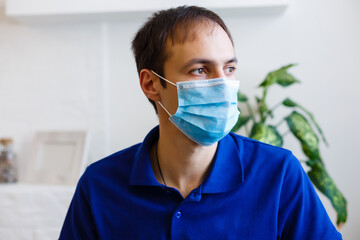 man wearing protective mask. coronavirus 2019-nCoV