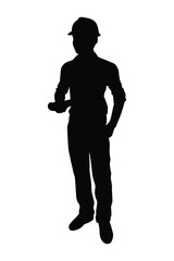 Male engineer silhouette vector