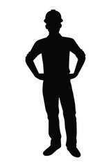 Male engineer silhouette vector