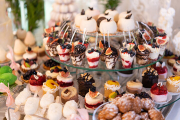 delicious sweet dessert candy bar on celebration.