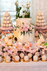 delicious sweet dessert candy bar on celebration.