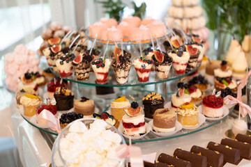 delicious sweet dessert candy bar on celebration.