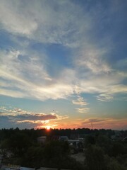 sunset over the city