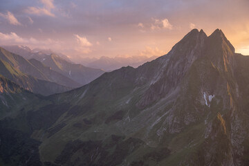 Höfats zum Sonnenuntergang