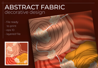 Abstract Silk Scarf Design in Square for Hijab Print, silk neck scarf or kerchief, etc.