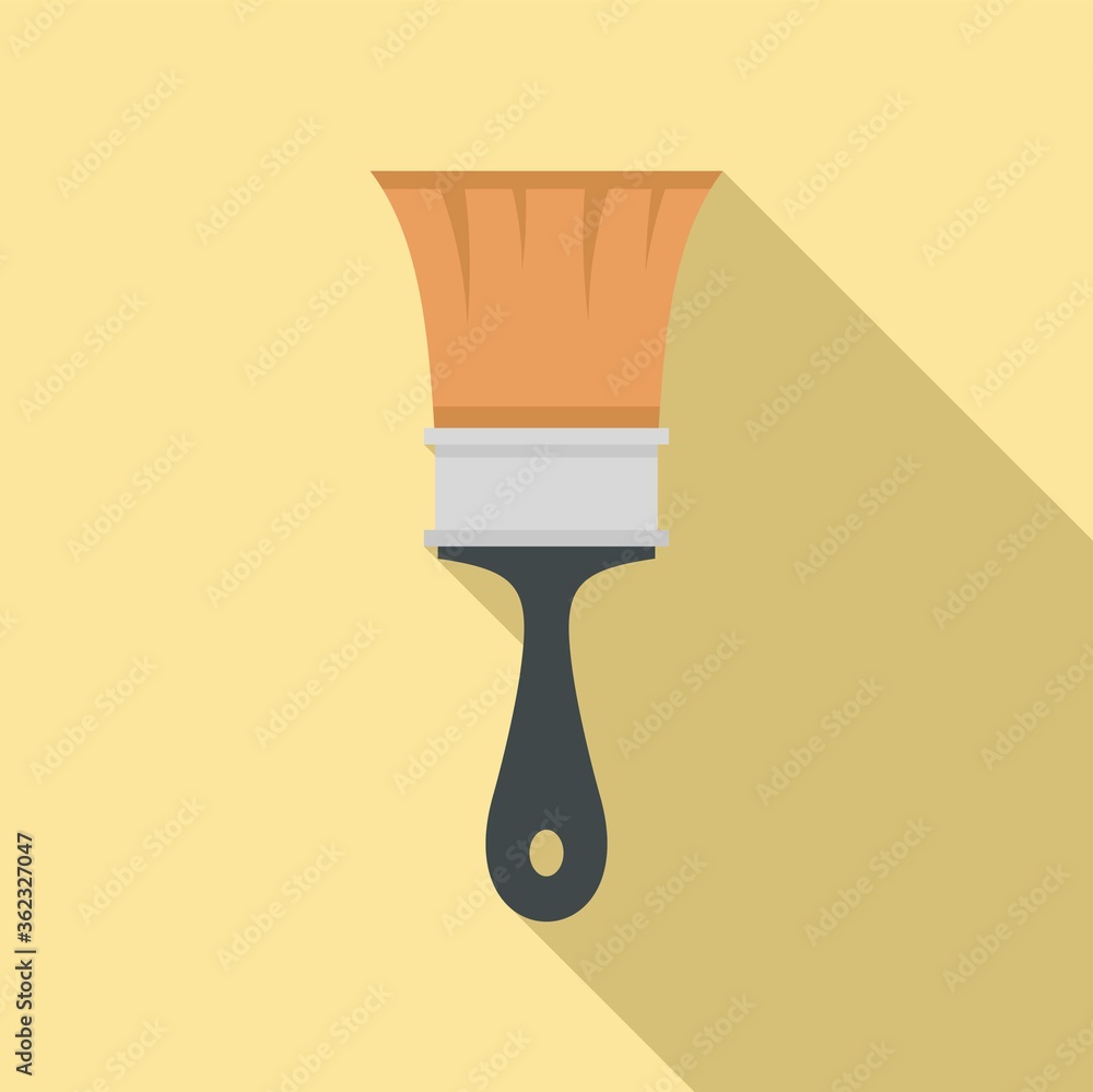 Sticker Construction paint brush icon. Flat illustration of construction paint brush vector icon for web design