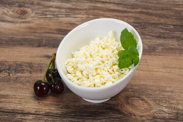 Fresh tasty curd in the bowl