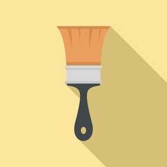 Construction paint brush icon. Flat illustration of construction paint brush vector icon for web design