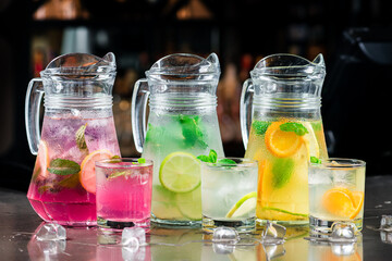 set of summer lemonades