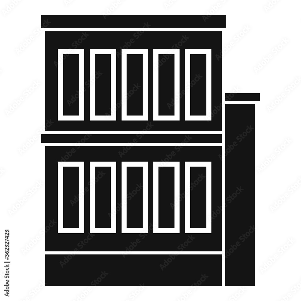 Poster building reconstruction icon. simple illustration of building reconstruction vector icon for web des