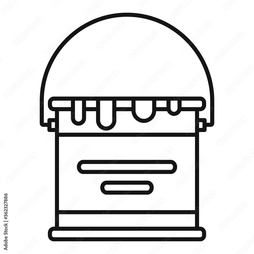 Poster reconstruction paint bucket icon. outline reconstruction paint bucket vector icon for web design iso