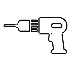 Hand drill icon. Outline hand drill vector icon for web design isolated on white background