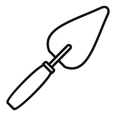 Construction trowel icon. Outline construction trowel vector icon for web design isolated on white background