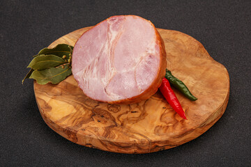 Ham cut in the board