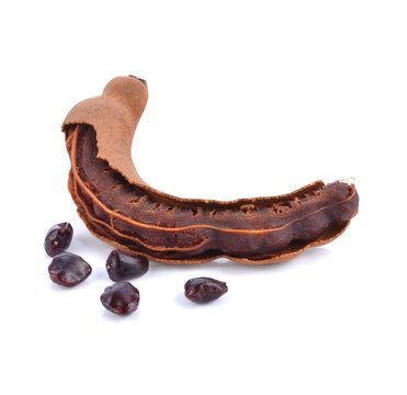 Sweet tamarind placed on a white background with clipping paths