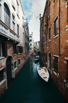 View from Ponte del Forner to the Rio de la Torre in Venice, San Polo district, Italy