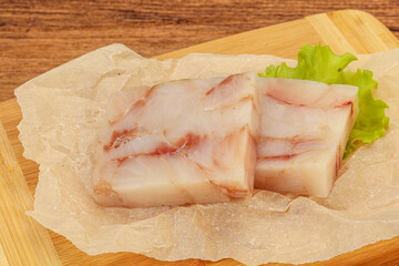 Raw pollock fish fillet for cooking