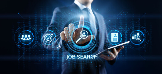 Job search hiring recruitment send CV resume business concept.