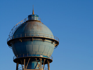 Blue water tower in Ahlen Westfalen in Münsterland Germany